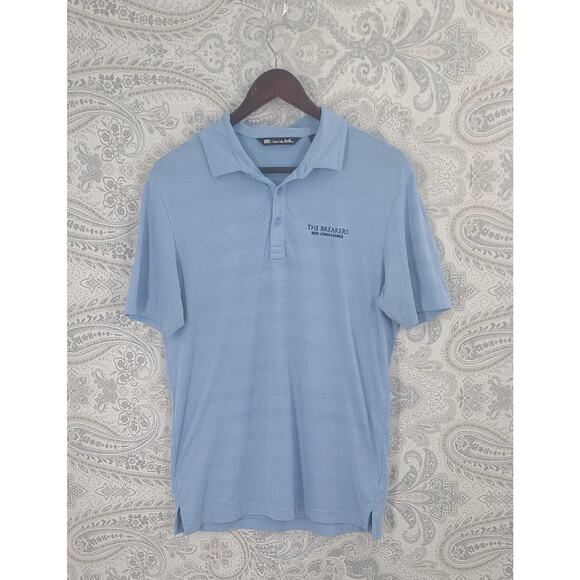 Travis Mathew The Breakers Rees jones Course men's blue golf polo size Small - Picture 1 of 9